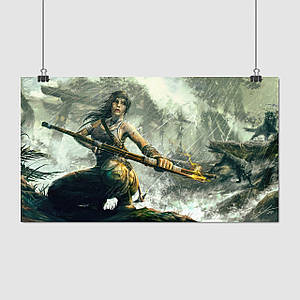 Плакат "Томб Райдер, Лара Крофт, Tomb Raider, Lara Croft", 34×60см