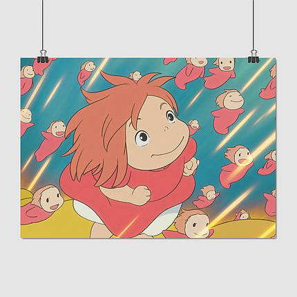 Плакат "Рибка Поньо на кручі, Ponyo", 43×60см, фото 1