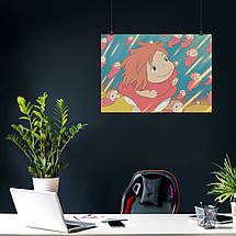 Плакат "Рибка Поньо на кручі, Ponyo", 43×60см, фото 4