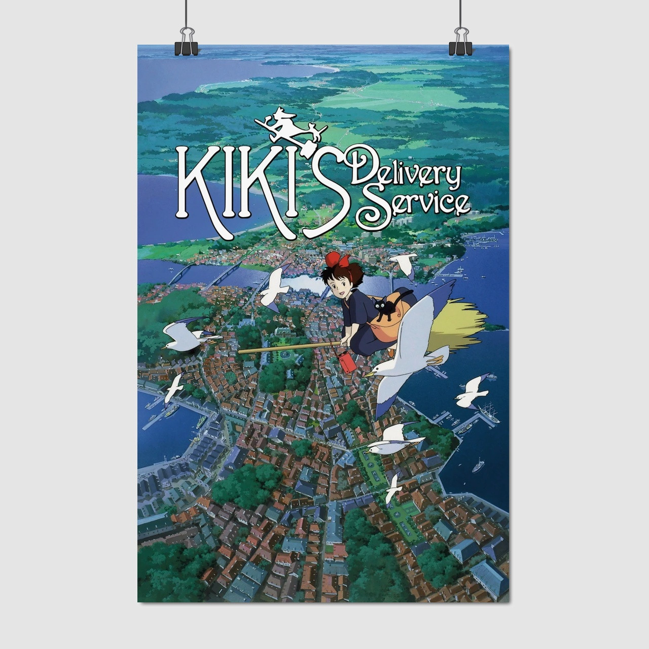 Плакат "Служба доставки Кікі, аниме, Хаяо Міядзакі, Kiki’s Delivery Service (1989)", 60×40см