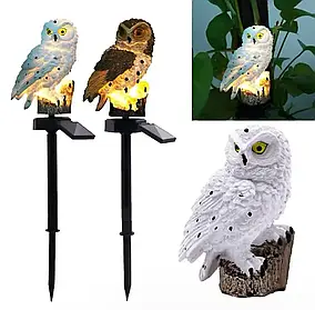 Садовий водонепроникний ліхтар на сонячних батареях Сова, вуличний газонний світильник, 1 шт.