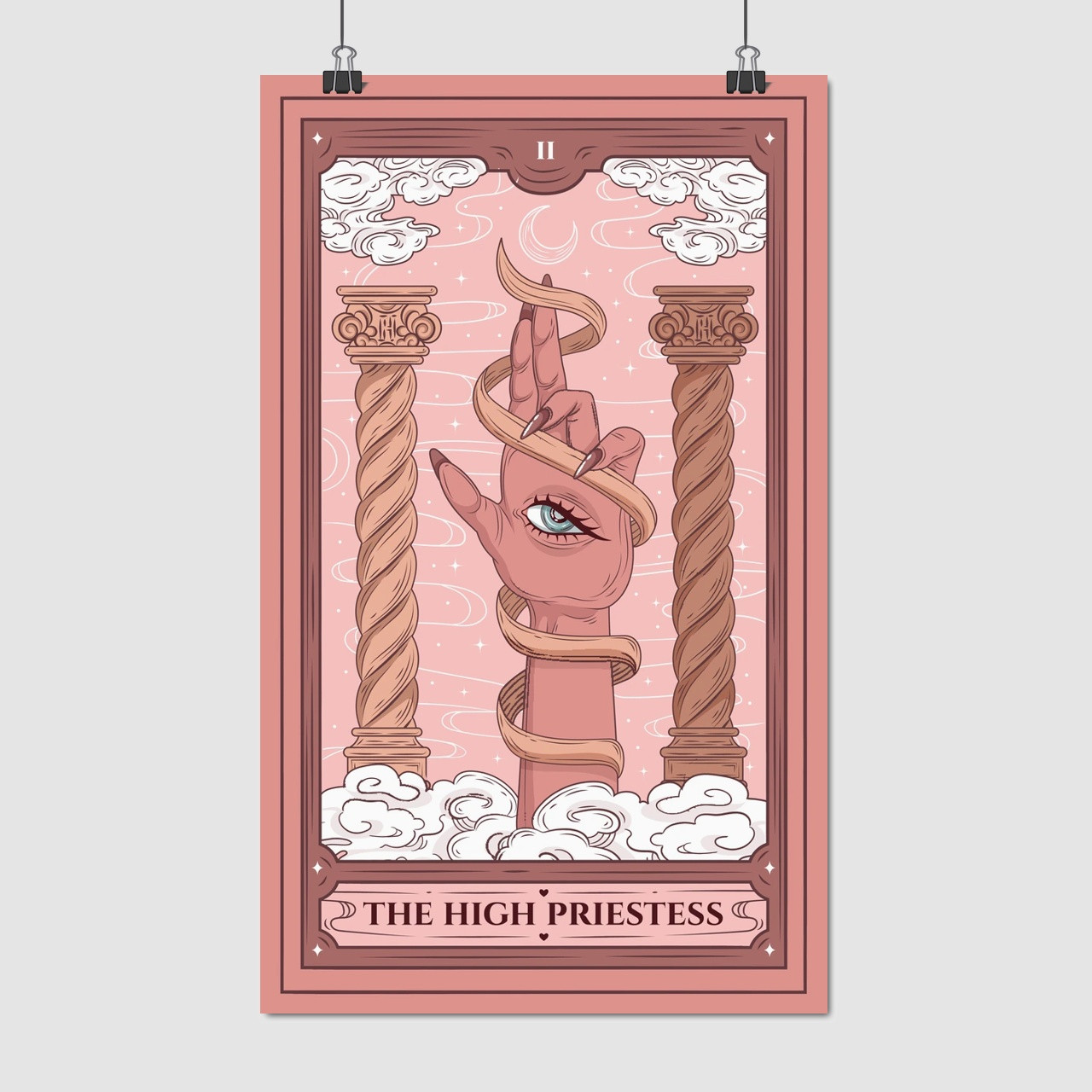 Плакат "Верховна Жриця, карта Таро, 02 - The High Priestess", 60×36см