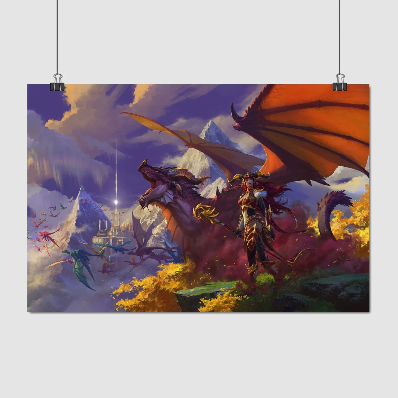 Плакат "Дракон Алекстраза, Alexstrasza, World Of Warcraft", 40×60см