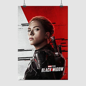 Плакат "Чорна вдова, Наташа Романова, Скарлетт Йоганссон, Black Widow (2021)", 60×41см