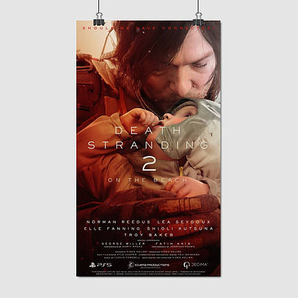 Плакат "Сем Портер Бріджес, Норман Рідус, Death Stranding 2, DS2", 107×60см, фото 1