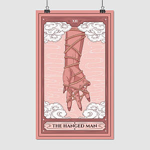 Плакат "Повішений, карта Таро, 12 - The Hanged Man", 60×36см