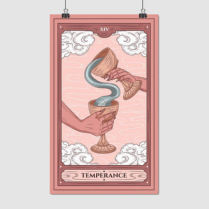 Плакат "Помірність, карта Таро, 14 - Temperance", 60×36см, фото 1