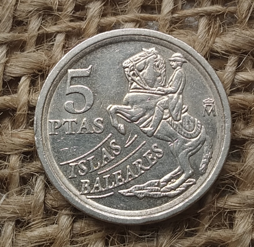 5 песет 1997 року.  Iспанiя