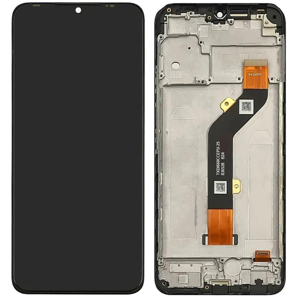 Дисплей Infinix Hot 20i чорний, оригінал PRC, з рамкою, фото 1