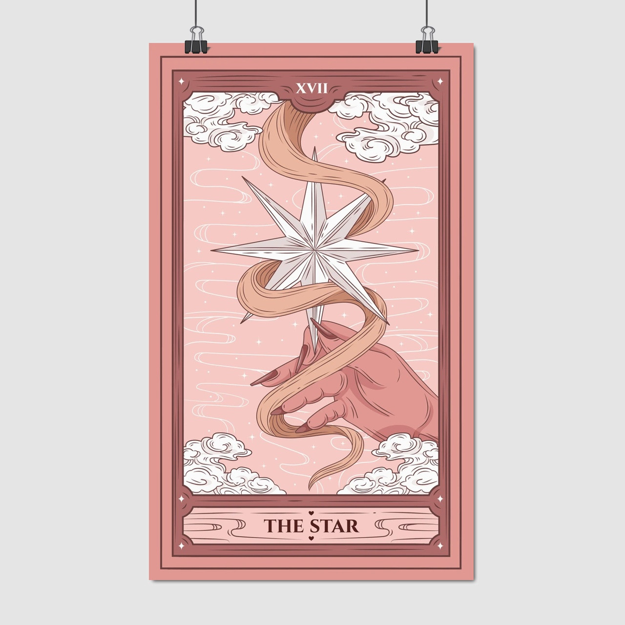 Плакат "Зірка, карта Таро, 17 - The Star", 60×36см