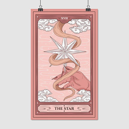 Плакат "Зірка, карта Таро, 17 - The Star", 60×36см, фото 1