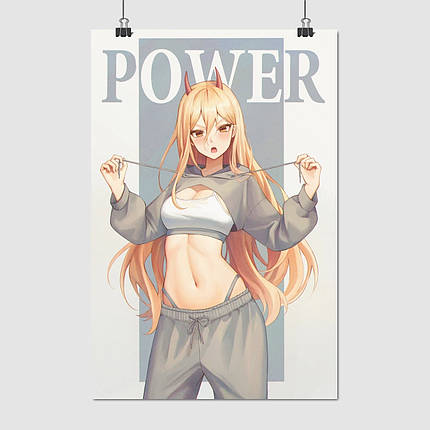 Плакат "Людина-бензопила, Пауер, Chainsaw Man, Power", 60×40см, фото 1
