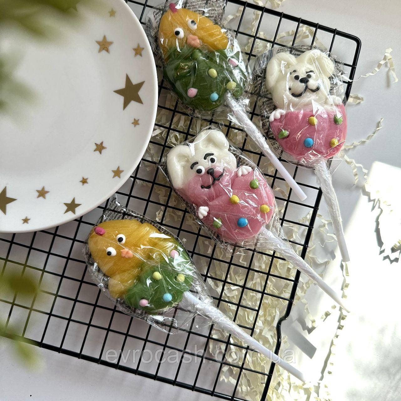 Великодні лизаки на паличці Happy Easter Lollipops 50 гр 24 шт ящ