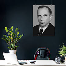 Плакат "Степан Андрійович Бандера, ч\б, Stepan Bandera", 60×41см, фото 4