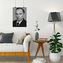 Плакат "Степан Андрійович Бандера, ч\б, Stepan Bandera", 60×41см, фото 5