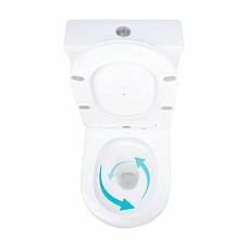 Унітаз підлоговий Qtap Vlasta Ultra Quiet безобідковий із сидінням Soft-close WHITE QT28228300W, фото 6