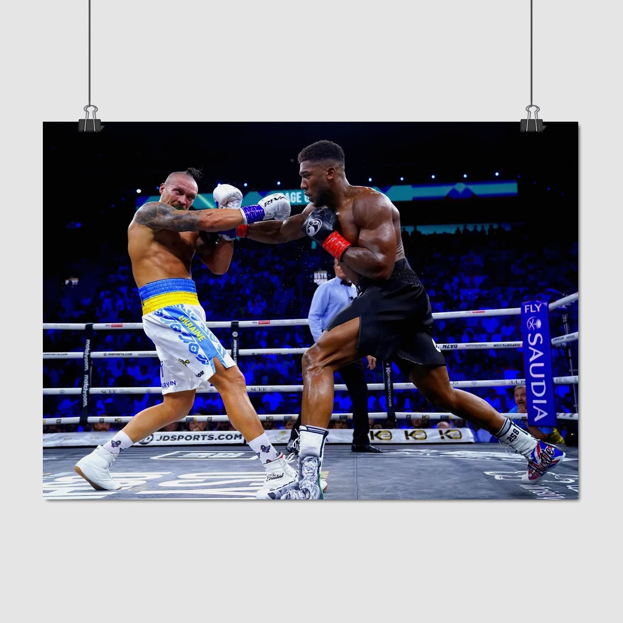 Плакат "Олександр Усик та Ентоні Джошуа, бокс", 42×60см