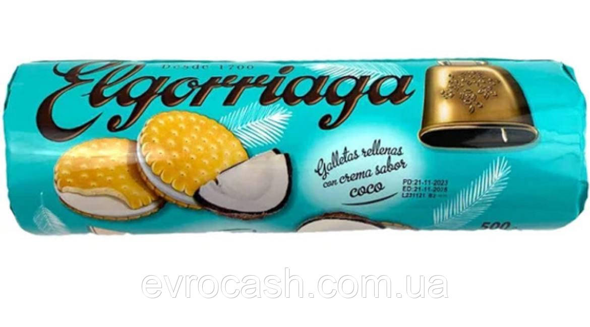 Печиво з кокосовою начинкою Elgorriaga 500 гр, фото 1