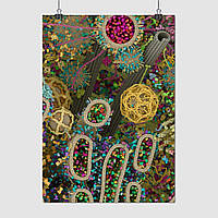 Плакат "Строение клетки организма, мембрана, цитоплазма, ядро, органоиды", 60×43см