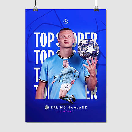 Плакат "Ерлінг Голанд, футболіст, Erling Haaland", 60×43см, фото 1