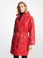 Куртка демісезонна жіноча Michael Kors Metallic Ciré Puffer XS червона