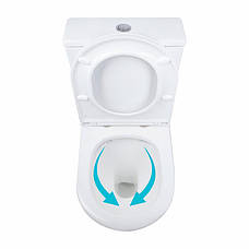 Унітаз підлоговий Qtap Dove Rimless безобідковий із сидінням Soft-close WHITE QT06228380BW, фото 6