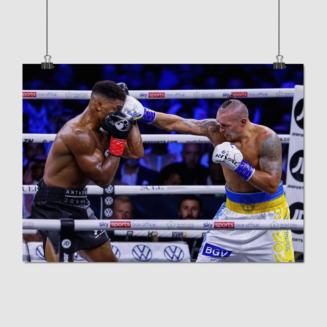 Плакат "Олександр Усик та Ентоні Джошуа, бокс", 42×60см