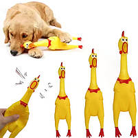 Іграшка гумова з пищалкою для собак  кричаще курча, 28 см, фото 2