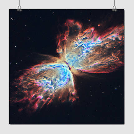 Плакат "Туманність Метелик, NGC 6302, Butterfly Nebula", 60×60см, фото 1