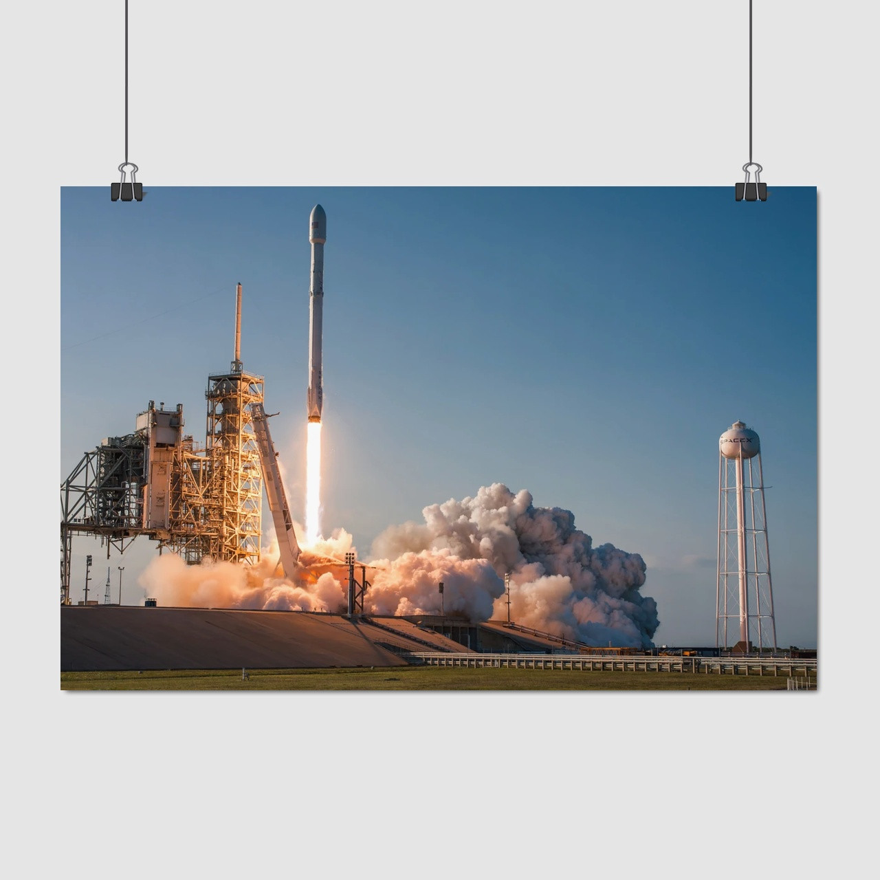 Плакат "Космічна ракета-носій Falcon 9, SpaceX", 40×60см