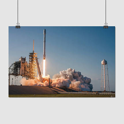 Плакат "Космічна ракета-носій Falcon 9, SpaceX", 40×60см, фото 1