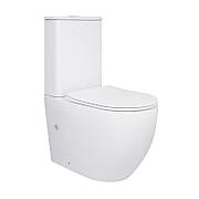 Унітаз-компакт Qtap Robin Ultra Quiet безобідковий із сидінням Soft-close QT13226089AW