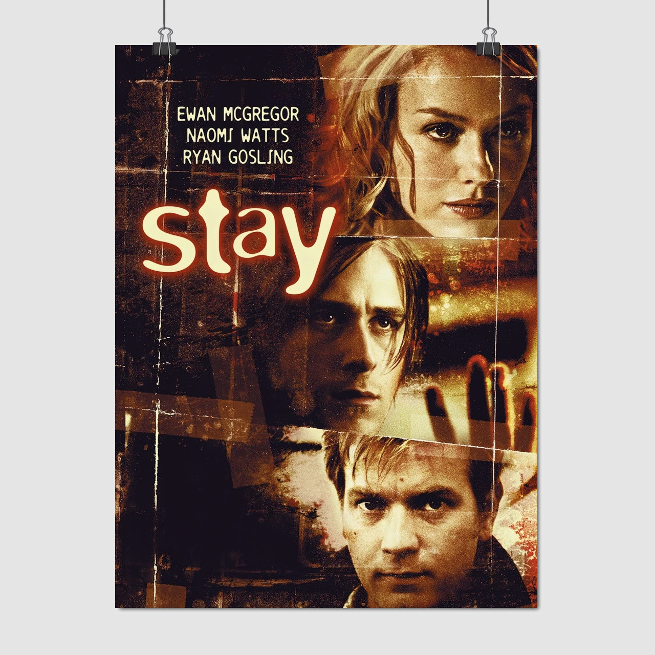 Плакат "Залишайся, Раян Ґослінґ, Stay (2005)", 60×45см