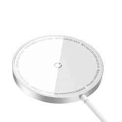 Бездротовий зарядний пристрій Baseus Simple Mini3 Magnetic Wireless Charger 15W Silver (CCJJ040012)
