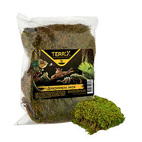 Мох для тераріуму TerriX Дікранум 2 л / Підстилка і наповнювач для равликів Ахатин, рептилій, амфібій і павуків
