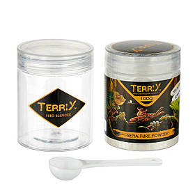 Сепія мікропомелу, мінеральна добавка для равликів, папуг, рептилій, амфібій TerriX SEPIA PURE POWDER 100г.