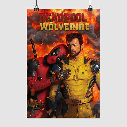 Плакат "Дедпул і Росомаха, Deadpool & Wolverine (2024)", 60×40см, фото 1