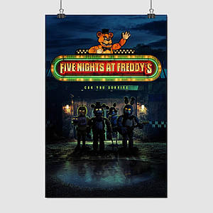 Плакат "П'ять ночей у Фредді, Five Nights at Freddy's", 60×40см