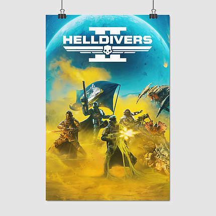 Плакат "Helldivers 2", 60×40см, фото 1