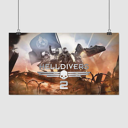 Плакат "Helldivers 2", 34×60см, фото 1