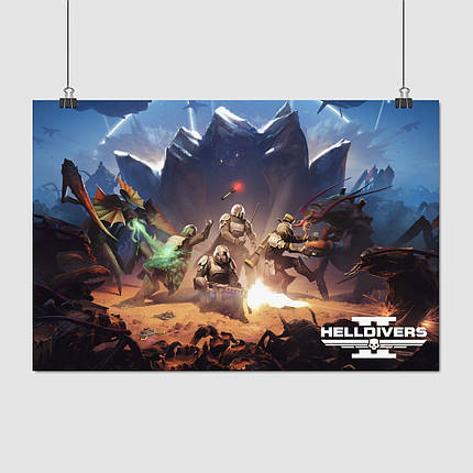 Плакат "Helldivers 2", 40×60см, фото 1