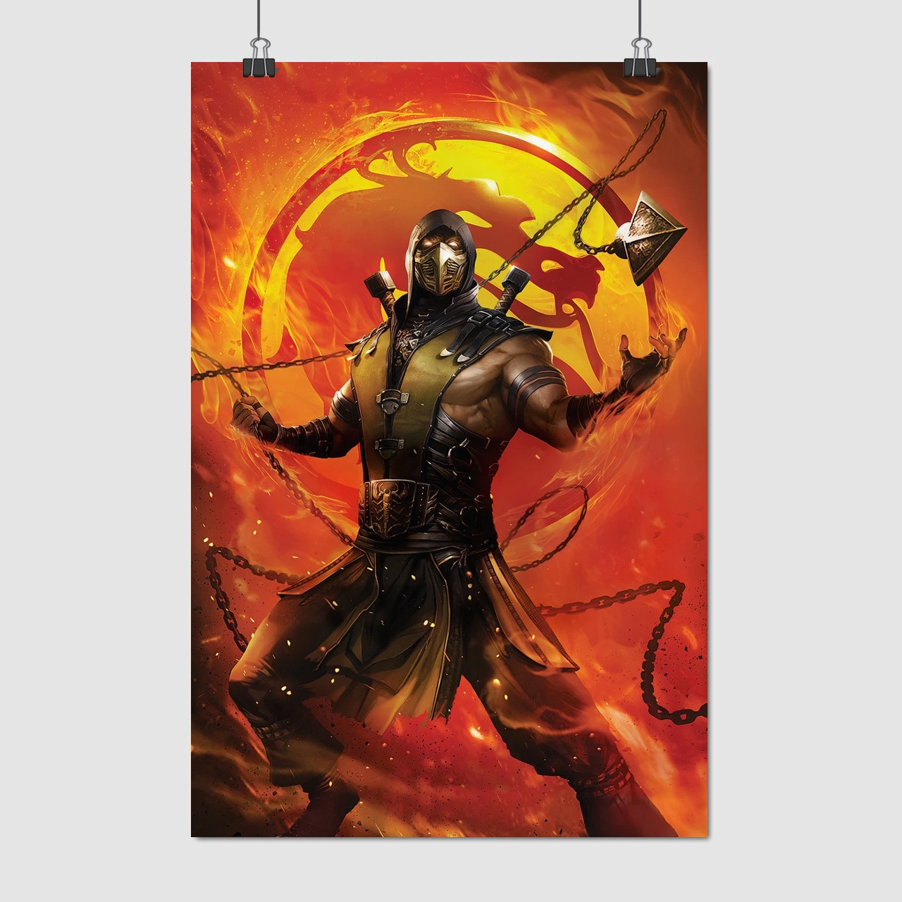 Плакат "Мортал Комбат, Смертельна Битва, Скорпион, Mortal Kombat, Scorpion", 60×40см