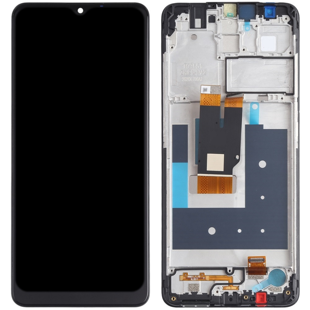 Дисплей Nokia 2.4 чорний, оригінал PRC, з рамкою, фото 1