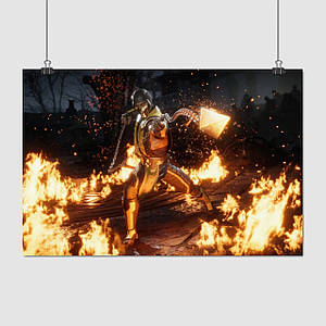 Плакат "Мортал Комбат, Смертельна Битва, Скорпион, Mortal Kombat, Scorpion", 40×60см