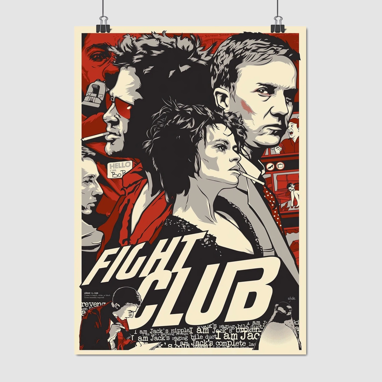 Плакат "Бійцівський клуб, Fight Club (1999)", 60×43см