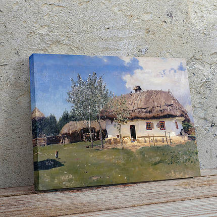 Картина на полотні "Ілля Рєпін, Українська хата (1880), Ilya Repin", 60×90см, фото 1