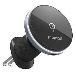 Магнітний автотримач з бездротовою зарядкою Momax Q.Mag Mount 5 15W magnetic wireless charging car (Vent mount