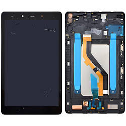 Дисплей Samsung T295 Galaxy Tab A 8.0 2019, версія LTE чорний, оригінал PRC з рамкою - подряпини