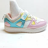Дитячі кросівки Ashiguli / 34 розмір / устілка 21 см / демісезонні кросівки дитячі для дівчинки біло-рожеві, фото 4