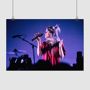 Плакат "Біллі Айліш на сцені, Billie Eilish", 40×60см
